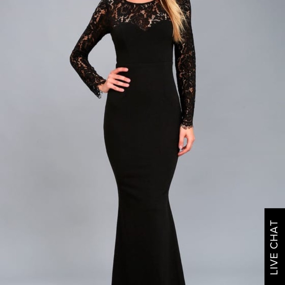 Lulus black maxi lace dress